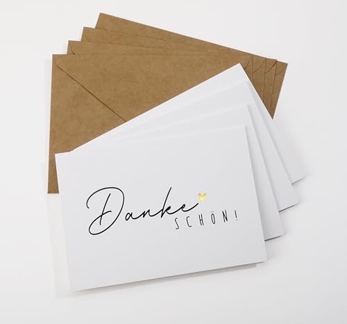 Donindis 50 Dankeskarten mit Umschlägen Vielen Dank Goldfolie DIN A6