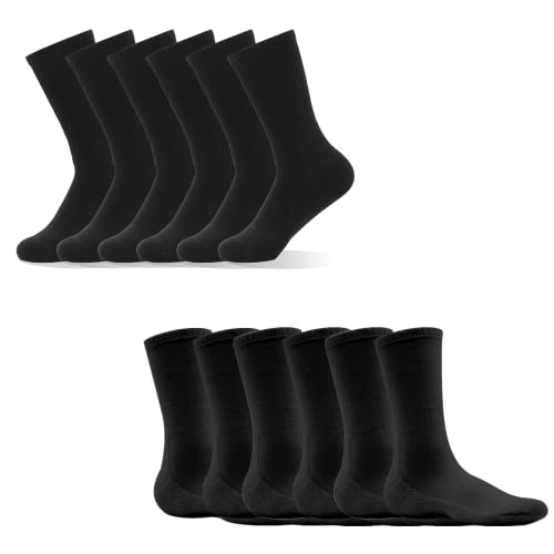 Compression Socks Men＆Women Running Socks Athletic Socks with Silver-Ion Deodorant Work Socks(12 Pairs Size 4.5-13)