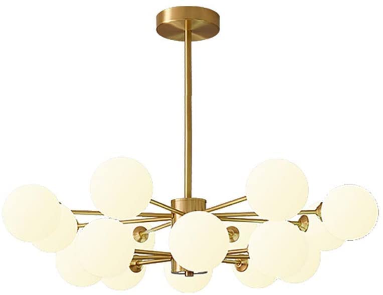 Chandelier E27 cuivre à 6 têtes pour remplacer un plafonnier terne et sans charme