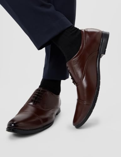 Image of Centrino Men's Formal Shoes | Shoes for Men Formal | Lace-Up Oxford with Cushioned Insole | Lightweight Comfortable | Premium Leather Shoes for Man Stylish | Mens Shoes for Office Business (9565)