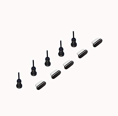 5 Sets USB-C Anti Dust Plugs Compatible with USB-C Cell Phones Include 3.5mm Headphone Port Dust Plugs (Black)