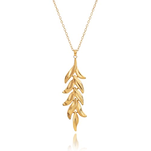 SOFYBJA 18K Gold Plated Circle Pendant Necklace Long Satellite Beaded
