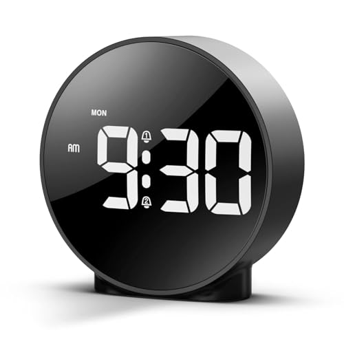 Image of Digital Alarm Clock Multifunctional Electronic Alarm Clock Student Bedside Night Light Smart Children Clock for Family Wake-Up Electronic Kitchen Gadget Cooking Timer for Home (Black)