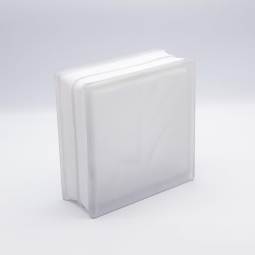 Bloque de vidrio de diseño nube transparente 2 caras satinado 19x19x8 cm - 5 piezas