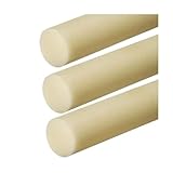 0.500 (1/2 inch) x 36 inches (3 Pack) ABS Plastic Round Rod Natural Durable Plastic Versatile Use DIY Metalwork Mechanical Industrial-Grade Material