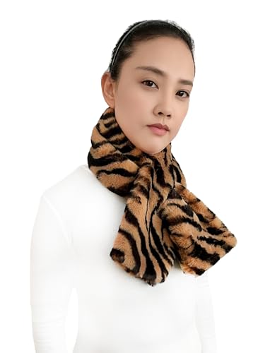 Lina & Lily Faux Fur Pull-Through Women's Winter Collar Scarf Neck Warmer Rectangle Fluffy2