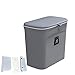QOTSTEOS Cubo de basura colgante de cocina, pequeño cubo de basura con tapa, para encimeras de trabajo o fregaderos, salas de baño, dormitorios, oficinas, 7 litros