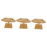 Alipis 3Pcs Deux Apéritifs À avec La Maison pour Le Mariage Nourriture Glace Cuake Trou Jaune Rack Fête Deux Trous Friandises Classique Main Utile Buffet Racks Cône