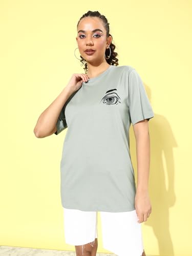 Image of Dillinger Blue Graphic Oversized T-Shirt