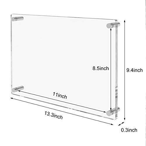 AITEE Acryl-Bilderrahmen, schwebend, 21,6 x 28,9 cm, transparente Fotorahmen, für Büro/Zuhause/Wohnzimmer – Bild 3