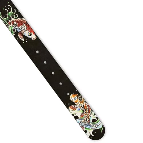 ED HARDY Men's 38mm Koi & Skull Print Graphic Twist Reversible Belt4