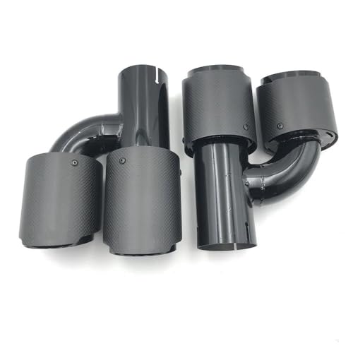 Escape de coche universal negro con doble salida de acero inoxidable ID 70mm 2