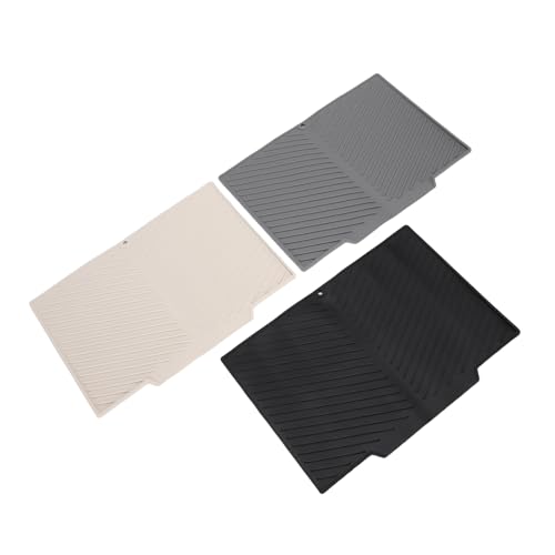 Alfombrilla de silicona para secar platos con base elevada y drenaje 4
