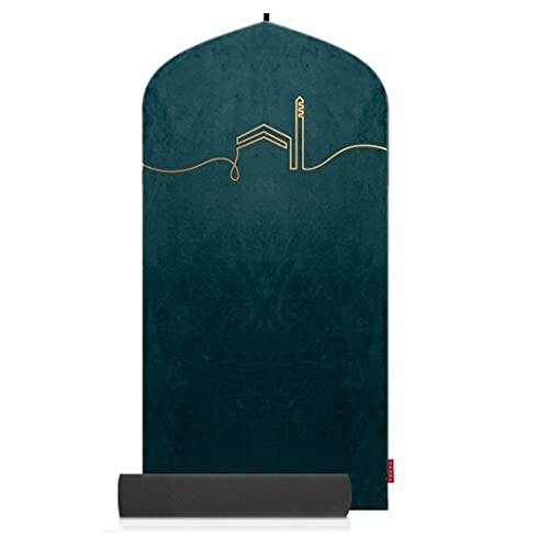 TAKVA Alfombrilla de oración premium | Colección Kaaba (COMFITPLUS, esmeralda Kaaba)