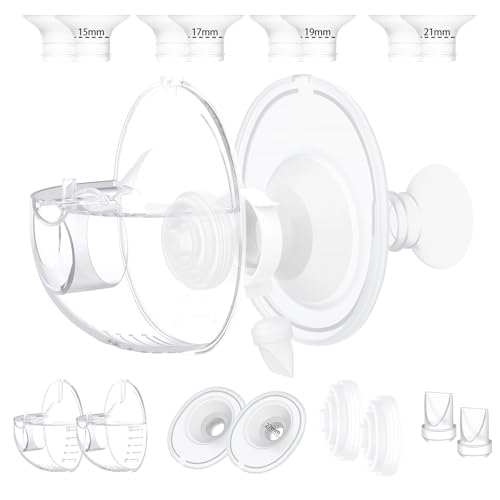 Image of Two Complete Sets Compatible with Momcozy M5 Breast Pump Replacement Parts, 27mm Collection Cup and 15/17/19/21mm 8pcs Flange Size Kit for M5 only, not Other Models