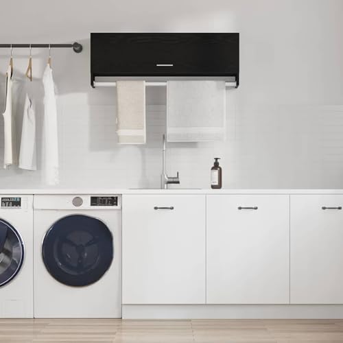 Slish - Armario de roble negro de 100 x 32,5 x 35 cm, diseño moderno de madera Sto Solut para dormitorio y sala de estar, modelo 862657, diseño de ahorro de espacio