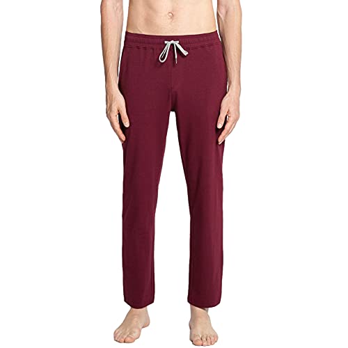 MaaMgic Pantaloni Sportivi Uomo Pantaloni Lunghi Transpiranti con Tasche e Vita a Coulisse per Yoga, Palestra, Allenamento, Bordeaux, S