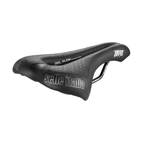 Selle Italia DIVA Gel Flow Racing - Women's Bicycle Saddle, City Bike, Mountain Bike, Manganese Frame, Comfortable Gel Padding, Black