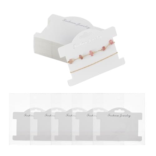 SUPERFINDINGS 200 Sets Jewelry Display Cards 7x9.6cm White Bracelet Packaging Blank Paper Cards Bracelet Business Supplies Hair Bands Earrings Packaging Display Card Packaging for Bracelets Hair Ties