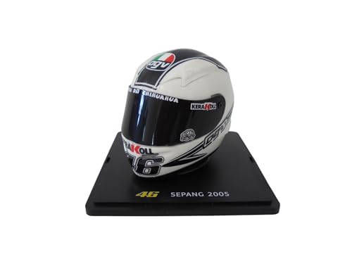 OPO 10 - Valentino Rossi Moto Grand Prix SEPANG Casco Escala 1/5 Temporada 2005 Compatible con Yamaha YZR-M1 - CR018