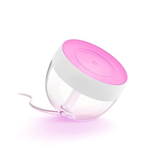 Philips Hue White & Col. Amb. LED-bordslampa iris, vit, dimbar, 16 miljoner färger, djup dimningsfunktion, styrbar via app, kompatibel med Amazon Alexa (Echo, Echo Dot)