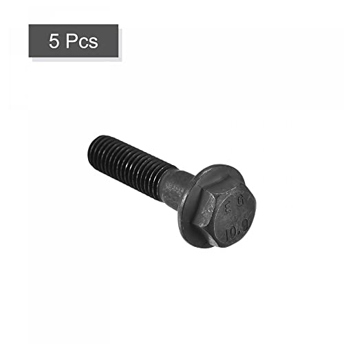 Image of uxcell Metric M8x40mm Hex Flange Bolts, 5pcs 10.9 Grade Carbon Steel Hexagon Head Screws