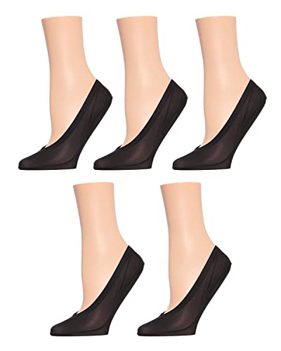 Image of MeMoi Women's 5 Pair Pack Fine Edge Nylon No Show Liner Socks