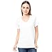Fruit of The Loom Women's Short Sleeve V-Neck T-Shirt, 2 Pack, White/White, X-Large