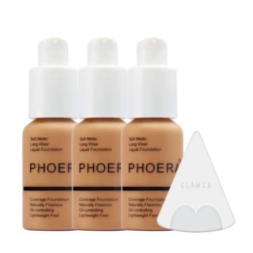 Fond de teint Phoera Glamza pour camoufler les imperfections kit crème anticernes fluide n106