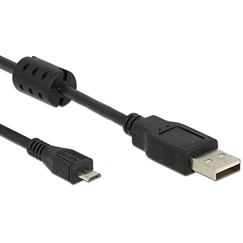 Delock 5M, Usb 2.0-A/Usb 2.0 Micro-B Cavo Usb Usb A Micro-Usb B Nero