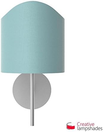 Scallop half cylinder lampshade for wall lamp Heavenly Blue Canvas cover - Diameter 20cm - H. 20cm, E14 For Base
