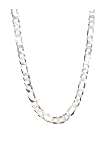 925 Sterling Silver Figaro Chain 10 mm Unisex Style