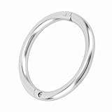 Culnflun Anillo de Nariz de Vaca, Anillo de Nariz de Ganado de Vaca de de Acero Inoxidable Plateado, Accesorio de cría de Plomo de Nariz de con Bloqueo automático para Ag (METRO)