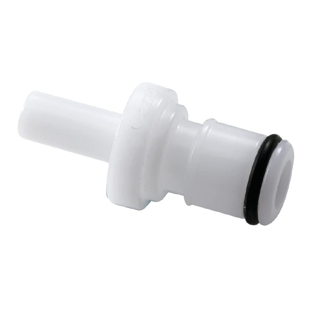 neoLab Acetal - Raccordo rapido con inserimento e spegnimento, controparte da 1/4", bocchetta per tubo da 6,4 mm, bianco, lunghezza 53 mm