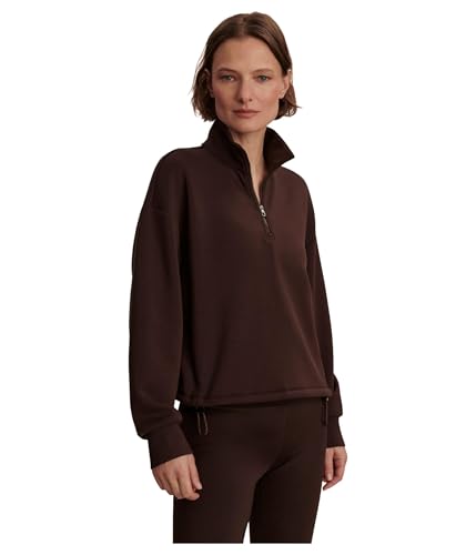 Varley Womens Sian Cropped Half Zip Midlayer Coffee Bean X-Small