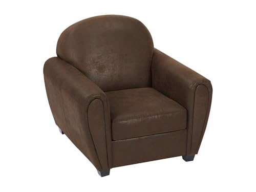 Vente-unique - Fauteuil en Microfibre Aspect Cuir Vieilli Club Victory III