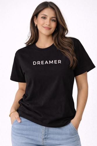 Image of Women's Cotton T-Shirt | Over Sized Fit Half Sleeve | 100% Cotton Women T Shirt | Aesthetic Summer Wear