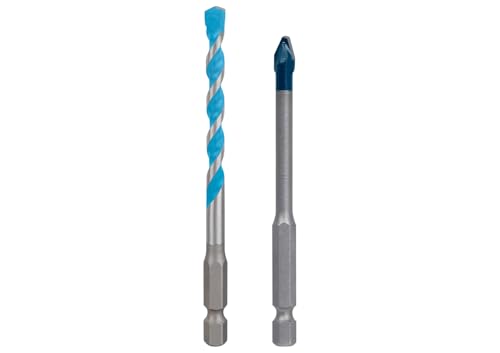 Bosch 2x Set di punte EXPERT HEX-9 Hard Ceramic e Multi Construction (per Piastrelle dure, Piastrelle morbide, Ø 6,0, 6,0 mm, Professional Accessorio Trapano, Trapano/avvitatori rotanti)