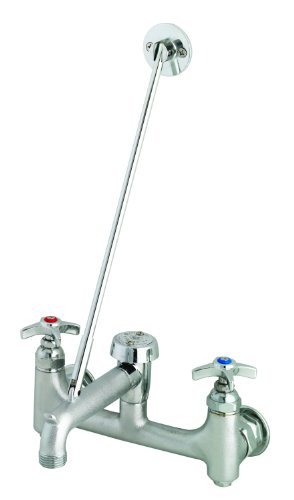 T&S Brass B-2492 Service Sink Faucet, Vac. Breaker, Hose Outlet, 4-Arm Handles, Built-In Stops by T&S Brass