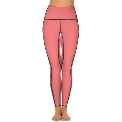 Legging imprimé rouge clair taille haute anti transpirant avec poches