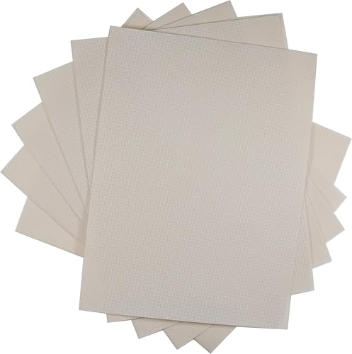 Image of KCS 4 /6 pc of 12 inch x 18 inch 30cmx45cm 16CT Counted Cotton Aida Cloth Cross Stitch Fabric (Ecru, 6 pc)
