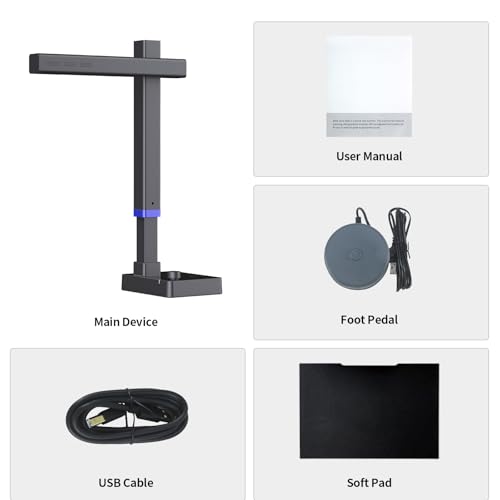 Scanner de documents portable 20MP A3 pour livre et bureau - 7