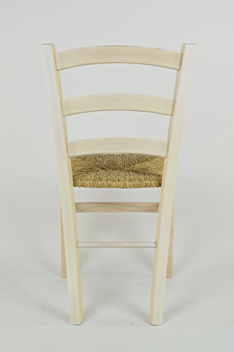Miniatura 6 de T M C S Tommychairs - Set 6 Sillas Venice Para Cocina Y Comedor, Estructura En Madera De Haya Color Anilina Blanca Y Asiento En Paja