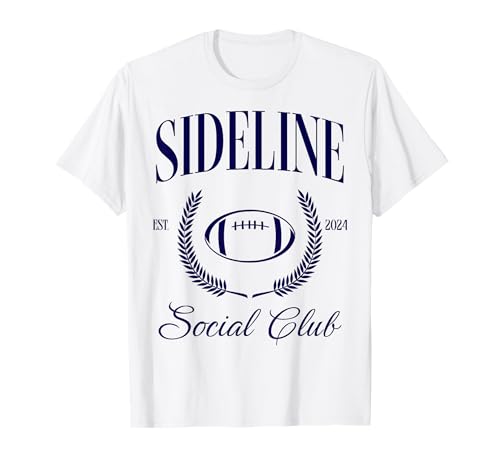 Sideline Football Mom Social Club Camiseta