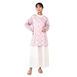 [ナイガイ] 割烹着 LIBERTY リバティ 花柄 フラワー エプロン オシャレ 後ろ結び 撥水加工 ポケット付き 北欧風 浴衣 キッチン 和装 レディース 70554007 70554007-ピンク91 FREE