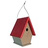JCs Wildlife Recycled Poly Lumber Wren Chateau Birdhouse Made in The USA Perfect Garden and Backyard Birdhouse for Wrens Chickadees and Warblers TanCardinal Red