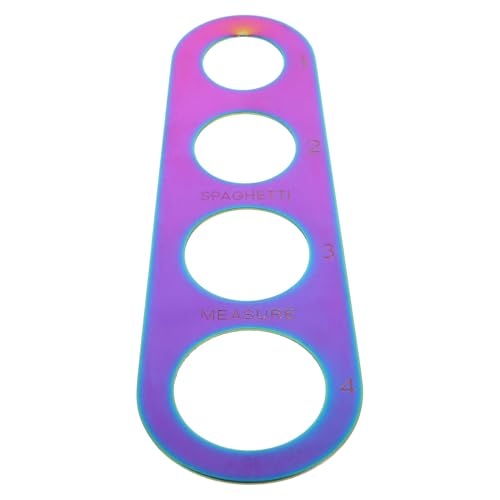 CIYODO Mesureur de Pâtes en Acier Inoxydable 430 avec 4 Trous pour Portions Outil de Mesure de Spaghetti Coloré Doseur à Pâtes Compact Cuisine et Cuisson