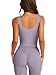 LASLULU Tank Tops for Women 2025 Sexy Sports Bra V Neck Seamless Ribbed Workout Yoga Gym Bra Pilates Tops Activewear(Hazy Lilac Medium)