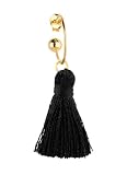 LEBOLE MAISON ORECCHINO SINGOLO OTTONE CAMPANELLA CON NAPPA NERA
