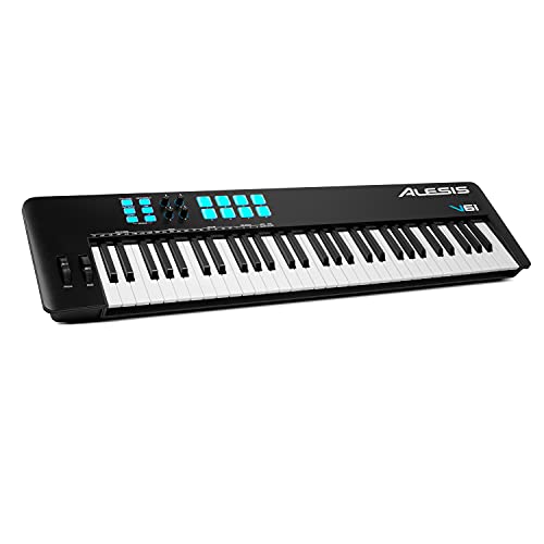 Alesis V61 MKII – Tastiera MIDI Controller USB con 61 Tasti Sensibili alla Velocity, 8 Pad,...